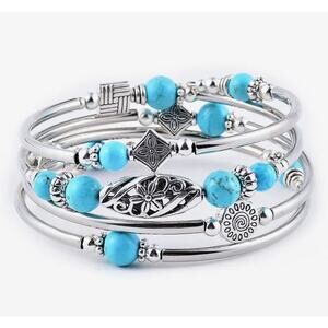 Moon Tide Natural Stone Multi-Layered Bead Wrap Bracelet